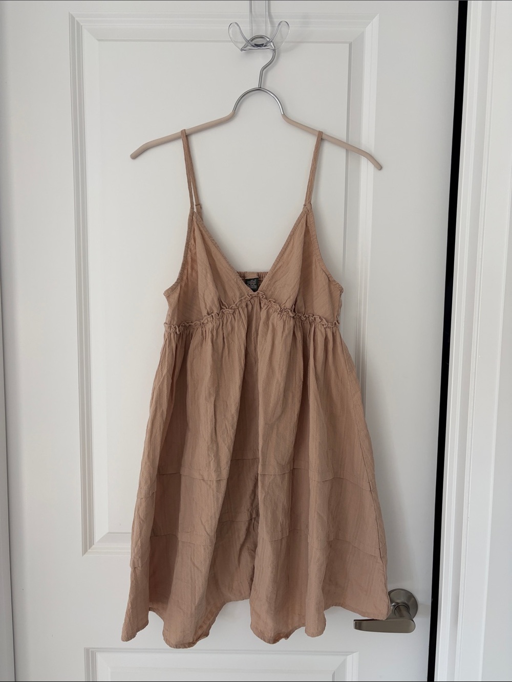 Wild Fable Beige Sleeveless V-Neck Mini Dress